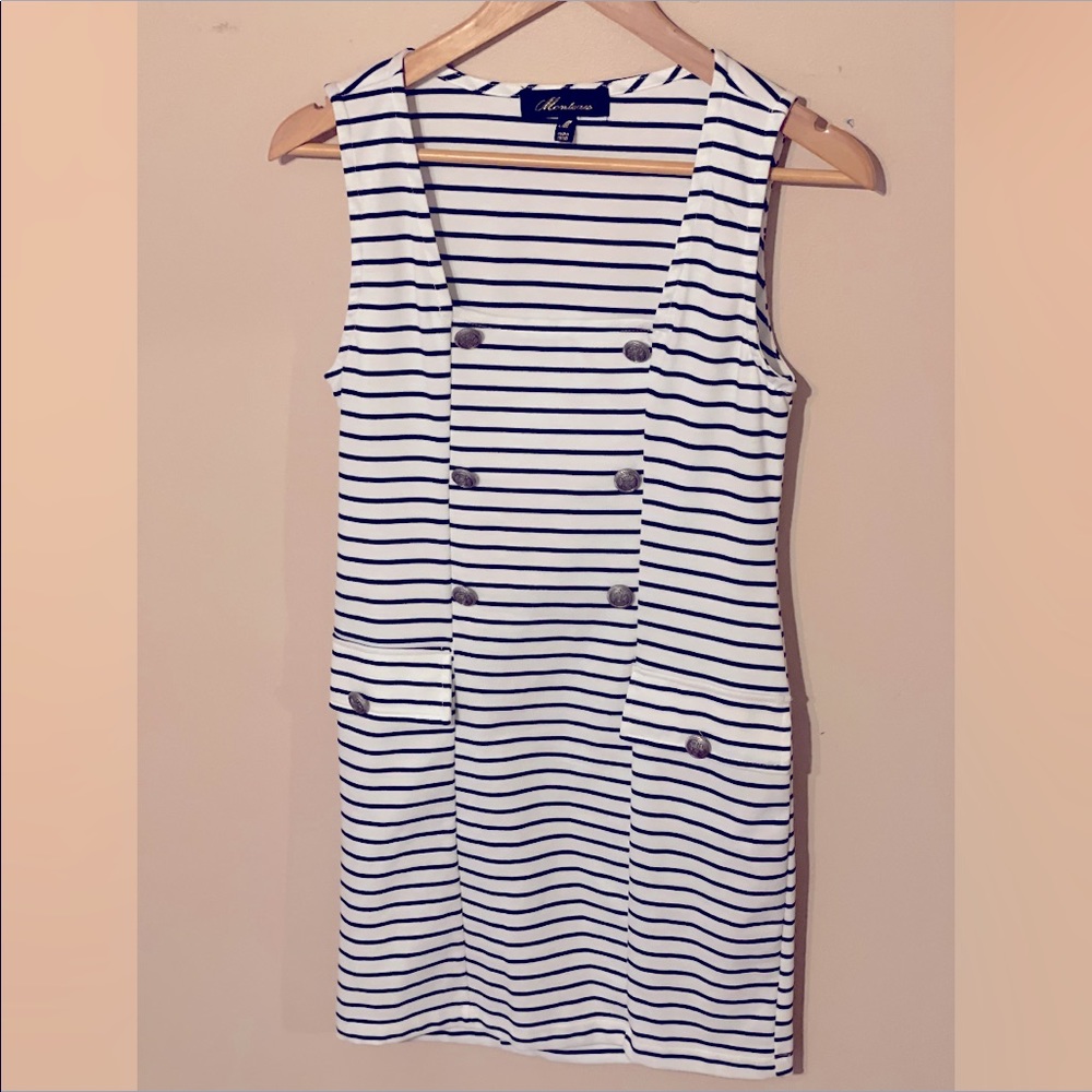 Monteau Women's Black & White Striped Dress